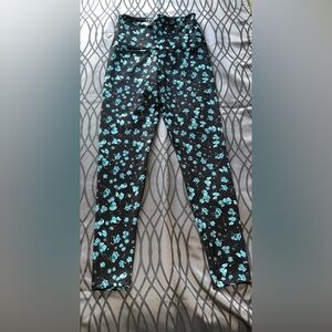 NWT Bodyism Emilia Wickstead Black/blue floral Leggings Size S [J-56]